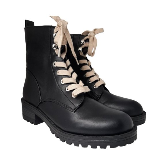 SO Alluring Women's Black Combat Boots Size 8 New No Box - Picture 1 of 8
